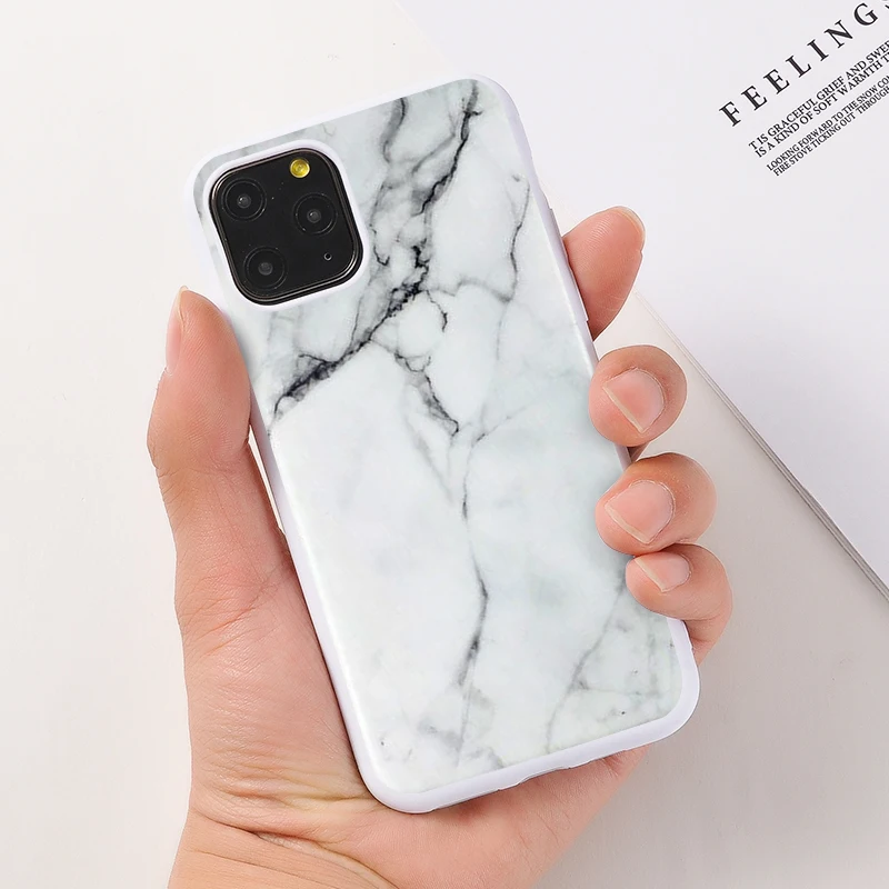 Чехол с мраморным рисунком для iPhone 7 8 Plus задняя крышка роскошный мягкий