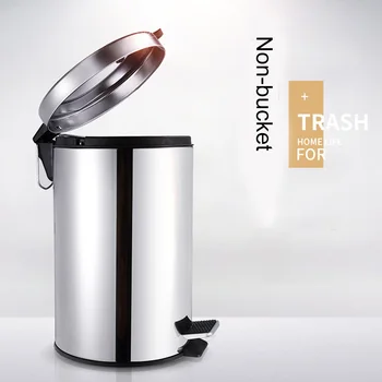 

Household Cleaning Tool Durable Stainless Steel Step Trash Can Wastebasket Garbage Container Bin for Bathroom Bedroom Kitchen