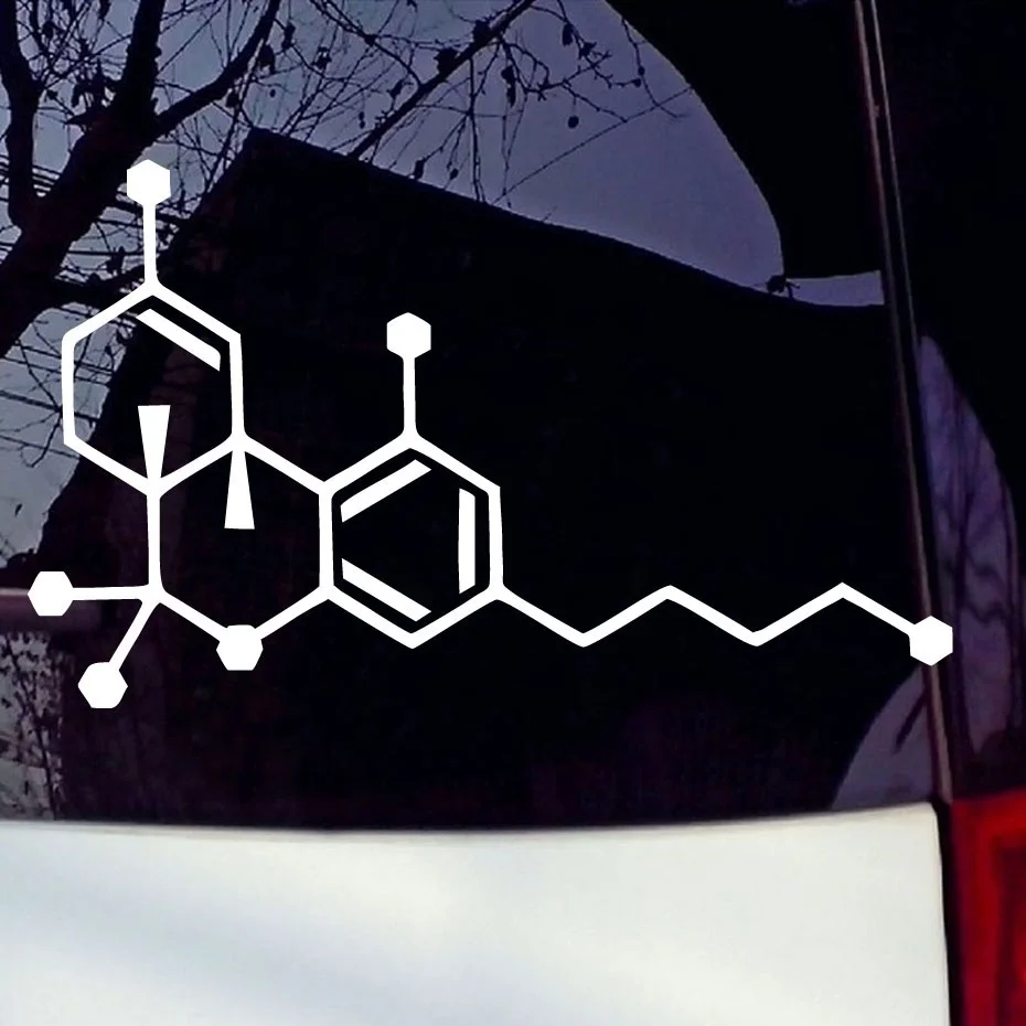 THC молекула виниловая наклейка на окно, бампер виниловые наклейки на окно наклейка