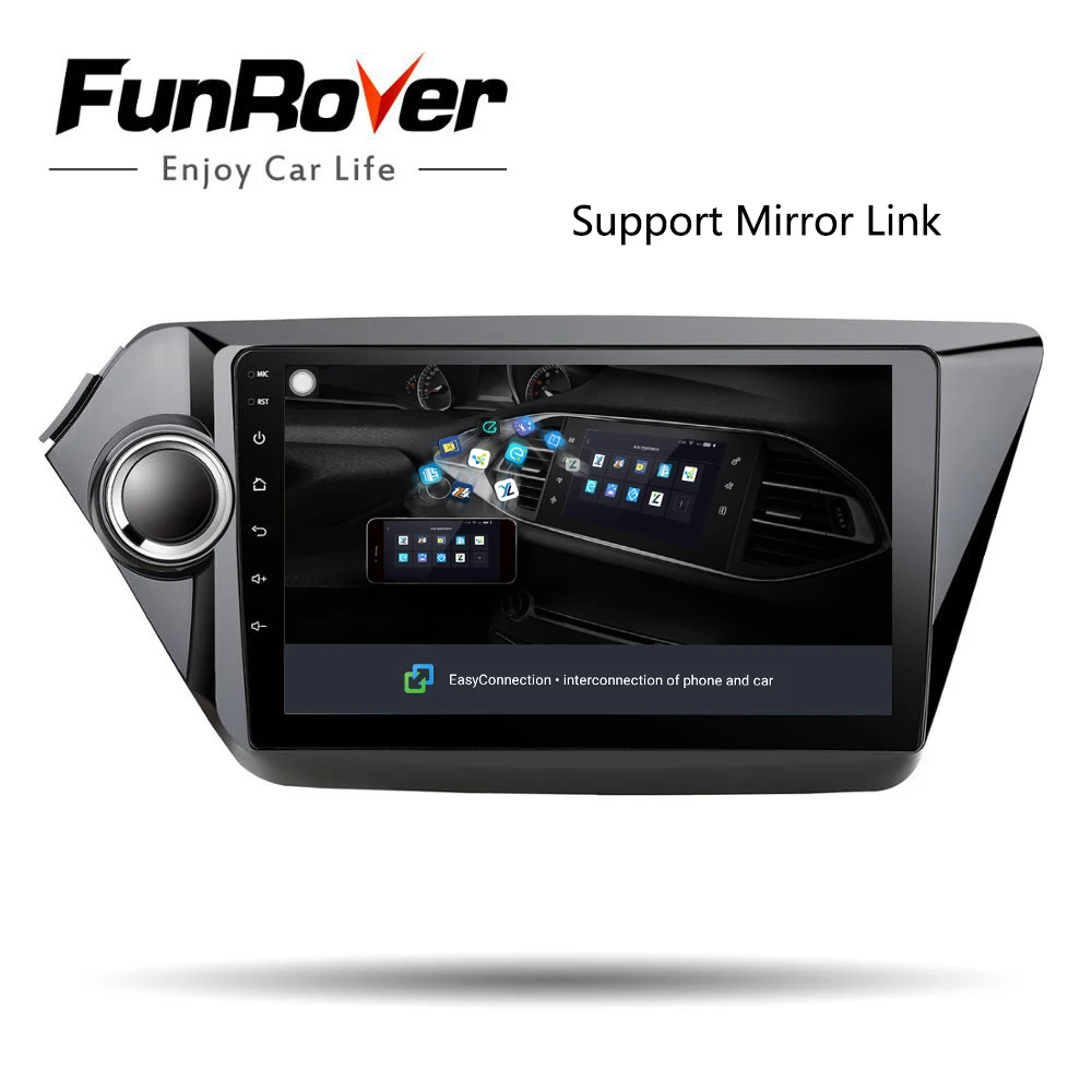 Funrover 2.5D IPS android 10 0 автомобильный dvd для kia Rio k2 2010 2011 2012 2013 2014 2015 2016 gps навигация