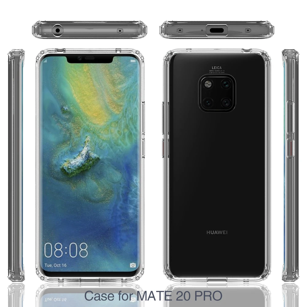 For Huawei Mate20Pro Mate20 Mate20X Mate20Lite Acrylic + TPU Shockproof Transparent Armor Protective Back Cover Case |