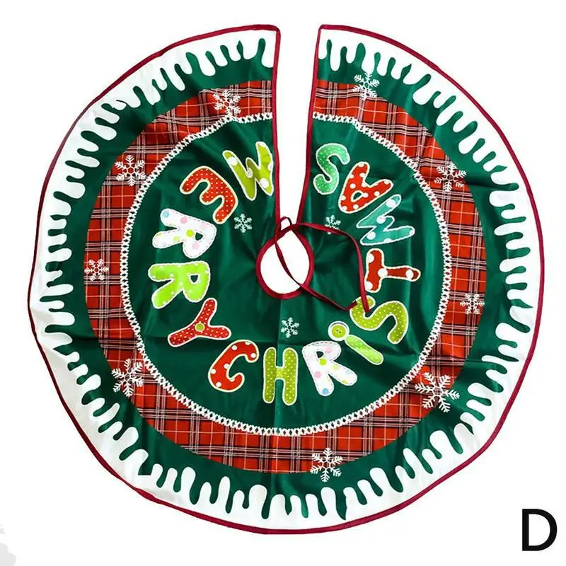 90cm Non-Woven Christmas Tree Skirt Aprons Round Carpet Navidad Natal Christmas Decoration for Floor Mat Decor - Цвет: D
