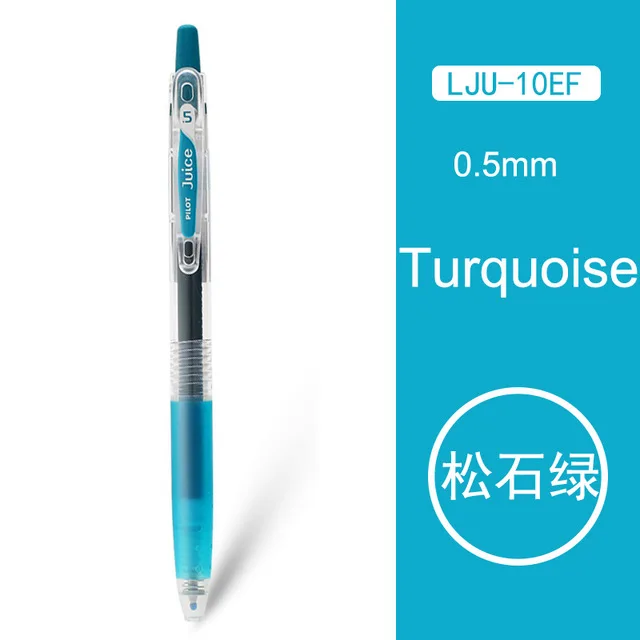 Ручка Pilot Juice, цветная гелевая ручка, LJU-10EF, нейтральная, 24 дополнительных, для студентов, офиса, для письма, для рисования, 0,5 мм - Цвет: Turquoise
