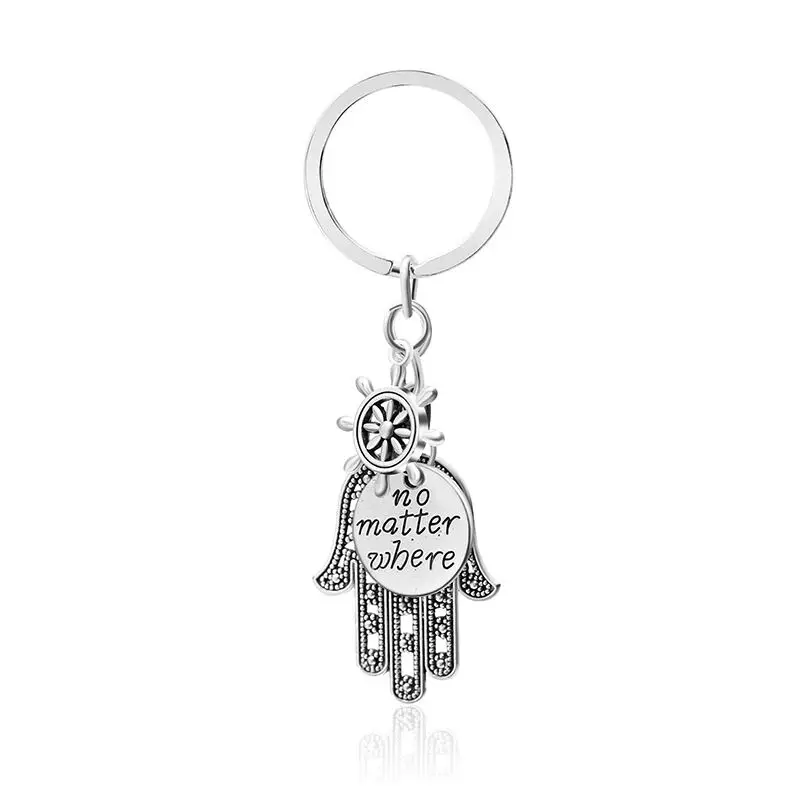 

Europe And The United States New Keychain Fatima Hand Rudder Lettering Key Pendant