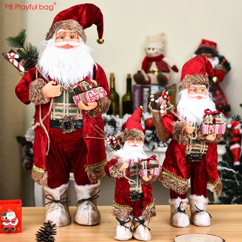 

Playful bag Christmas Santa Dolls 2020 Christmas ornament Santa Claus toys for children New Year decoration Kid's gifts AA31