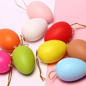 

Hot Sale 12Pcs/pack Easter Plastic Eggs Simulation Egg Graffiti Toy Gift Decor Children Painting Egg Toy Easter Party Decor