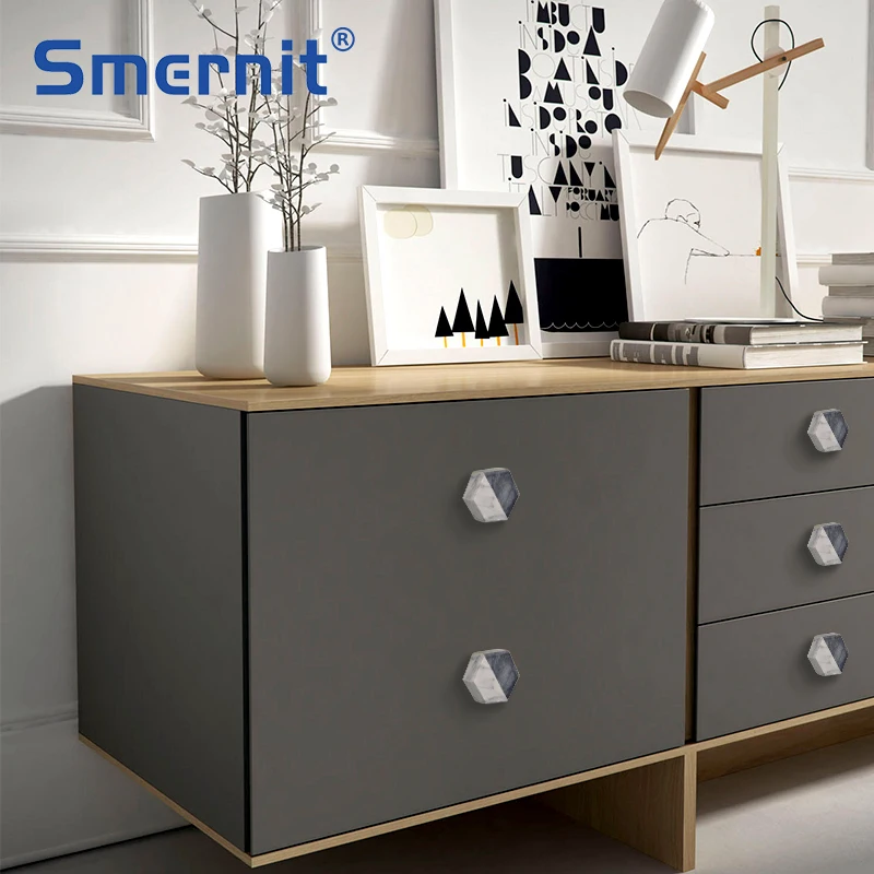 Brass Marble Wood Furniture Handles Stylish Kitchen Cabinet Pulls Knobs Drawer Door Handles and Knobs Decoration