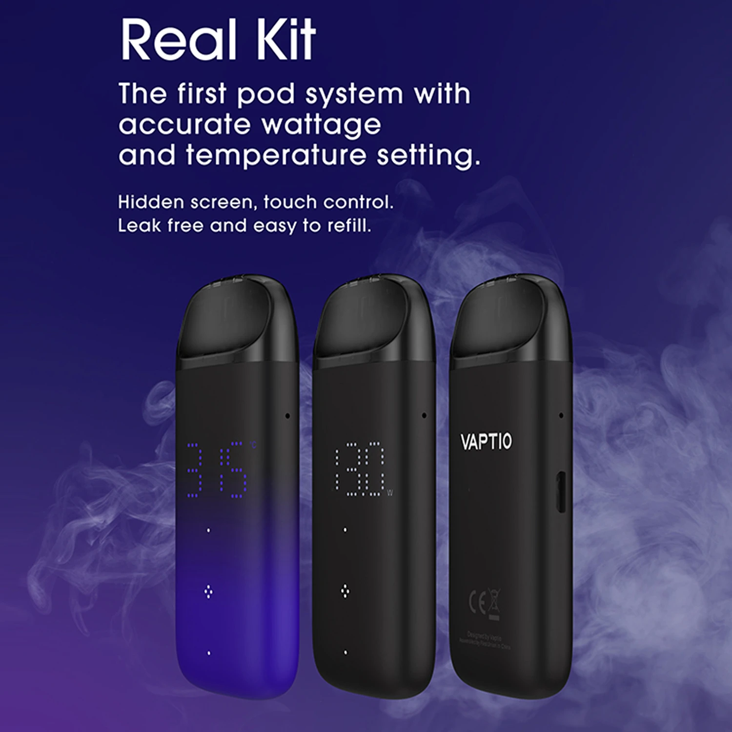 Vaptio Pod стартовый набор Настоящее vape ручка комплект с 500 мАч батарея 1 5 мл емкость