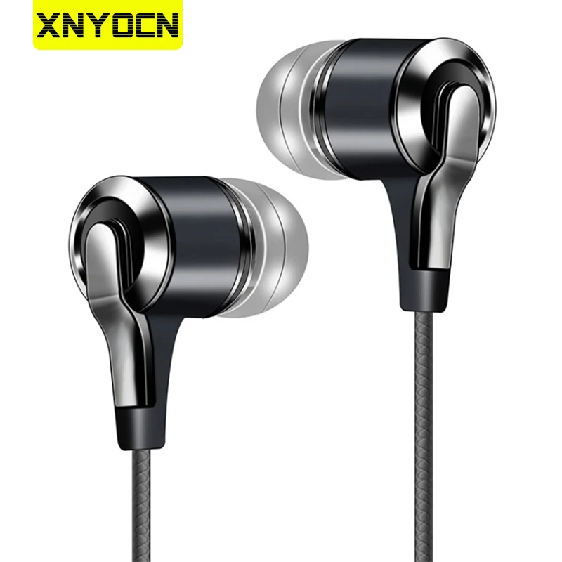 Xnyocn Earphones 3.5mm In Ear 1.2m Wired Control Sport Headset Wired Headphones For Huawei Honor Smartphone With Microphone