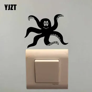 

YJZT Smile Octopus Living Room Decor Vinyl Decal Wall Switch Sticker Cartoon Animal Pattern S19-0044