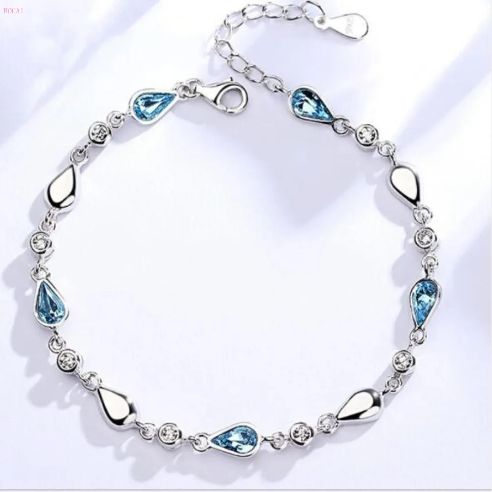 Серебряный s925 браслет для женщин, Стерлинговое Серебро, кристалл, простой стиль, новинка, модные ювелирные изделия