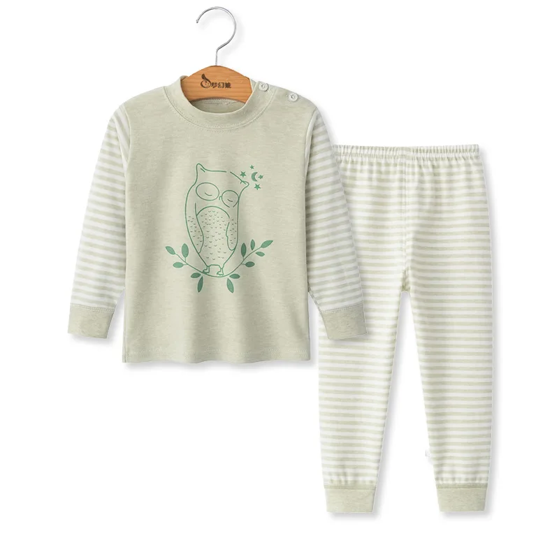 Осенне-зимние детские пижамные комплекты Одежда для маленьких девочек пижамы для мальчиков, пижамы для девочек, детская одежда для сна Детская футболка с длинными рукавами+ штаны - Цвет: S-07