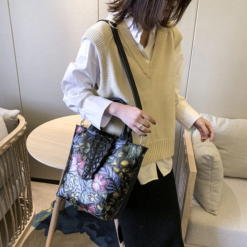 Gykaeo, роскошные сумки, женские сумки, дизайнерские, модные, с цветочным рисунком, сумка-тоут, для девушек, кожа, большая емкость, сумка-мессенджер, сумки на плечо, Bolsos