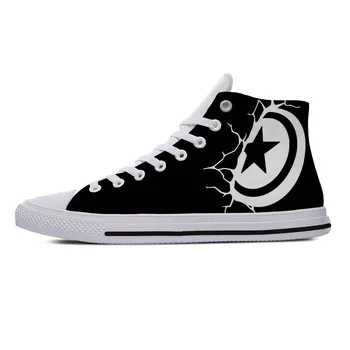 

Captain America Shield Wall Sticker High Top Canvas Fashion Lightweight Shoes Sneakers for Women Men