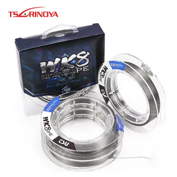 

TSURINOYA WK8 150m 8 Braided Fishing Line 0.8#-2.5# 16-45lb Smooth Strength Multilament Fishing Line Quality PE Line Linha