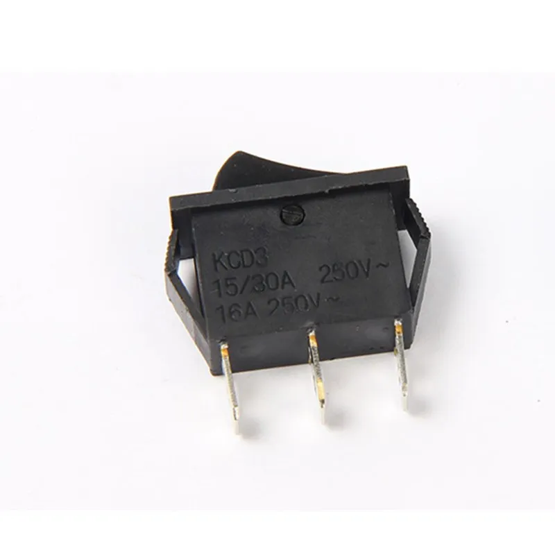5 шт. x AC 15A 250 V/20A 125V 3 Pin SPDT KCD3 вкл.-ВЫКЛ.-ВКЛ. 3 положения черный перекидной клавишный выключатель