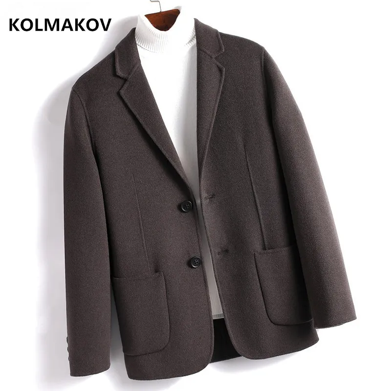 2019 Winter Men's shortDouble sided wool coat turndown collar casual woolen overcoat highquality single-breasted trenchcoat men 2019 Winter Men's shortDouble sided wool coat turndown collar casual woolen overcoat highquality single-breasted trenchcoat men