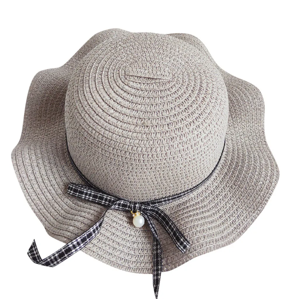  Baby Girl Sweet leisure Sun Hat kids hat sun straw hat handmade  Children Kids Summer Hat Beach Bucket Cap Toddler Girls Hat