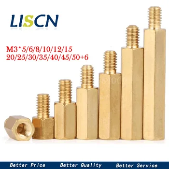 

10Pcs M3*(5-50)+6mm Hex head Brass Spacing Screws Threaded Pillar PCB Computer PC Motherboard StandOff Spacer