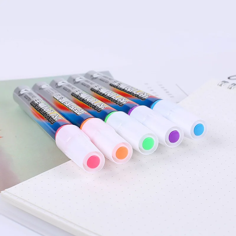 7 Colors Fast Dry Metallic Color Fluorescent Pens Highlighter Set Drawing Markers DIY Photo Album Graffiti Pens Art Supplies a4 chinese style spiral coil paper drawing painting graffiti hard cover vertical flip sketchbook notebook office school supplies