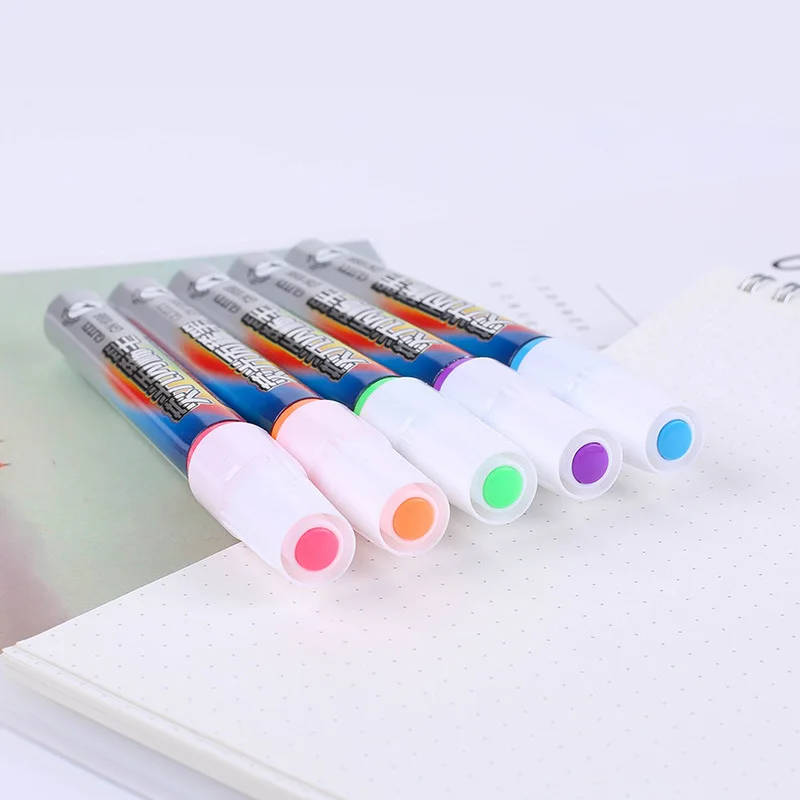 7 Colors Fast Dry Metallic Color Fluorescent Pens Highlighter Set Drawing Markers DIY Photo Album Graffiti Pens Art Supplies 10 20colors metallic paint marker pen set diy photo album rock painting making card graffiti art marker pen supplies