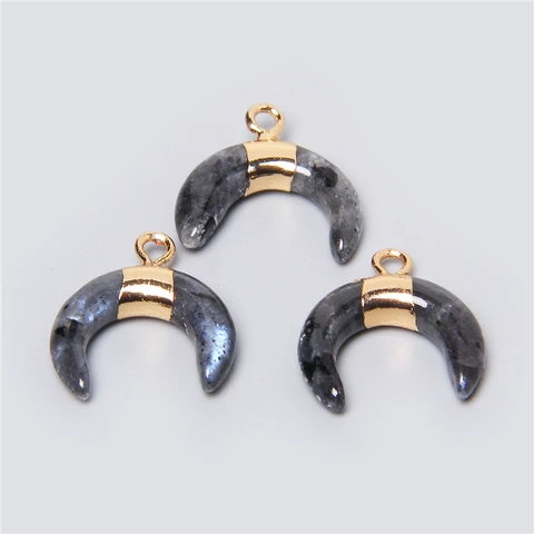 Unique Horn Shape Pendant Natural Stone Lapis Lazuli Aventurine Pink Rose Quartzs Pendants For Necklace Bracelet Handmade