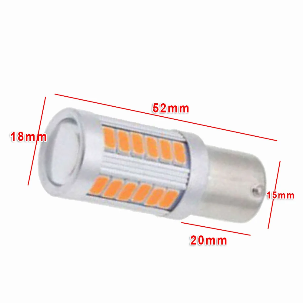 4 шт. янтарные BAY15D 1157 Автомобильные задние стоп-сигналы 5050 SMD 33 светодиодный фонарь