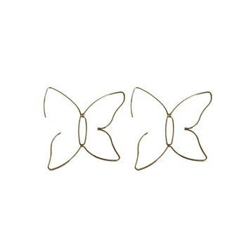 

HE-60 Creative French Fashion Design Earrings simple and beautiful lines Butterfly Earrings exaggerated temperament female