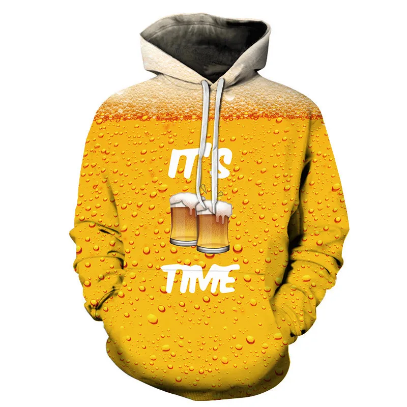 

Spring Fall New Fashion 3D Carbonated Drinks Harajuku Hoodies Innovation Coke Drink Men Hooded Pullover Oversized Sweatshirt
