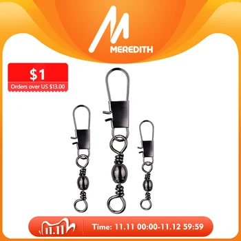 HOT PRICE ❤️ MEREDITH 50Pcs/Lot Stainless Steel Fishing Connector Pin Bearing Rolling Swivel Snap Pins Fishing Tackle Accessories - discount item 15% OFF Sports & Entertainment