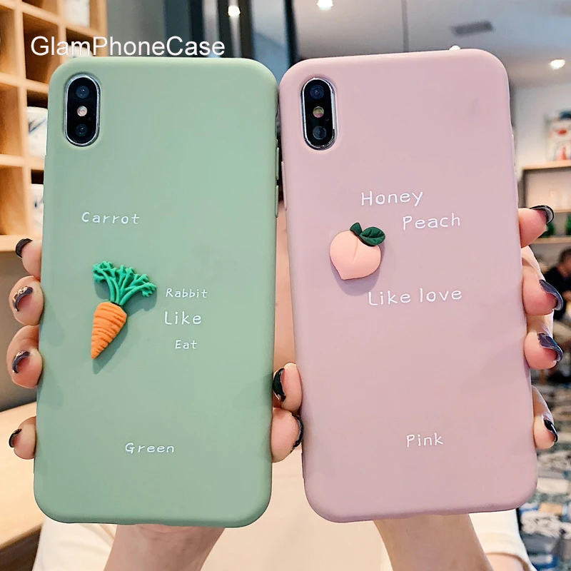 

GlamPhoneCase Three-dimensional Fresh Fruit Phone Case For iPhone X XS Max XR Soft Silicone Cover For iPhone 7 8 6 6s Plus Case