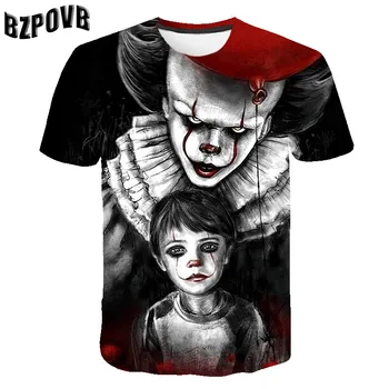 

2020 Summer Casual t shirt Men horror 3d Printing Rock T-Shirt clown Short Sleeve Cosplay Print Tshirts Casual Tee Tops 6XL