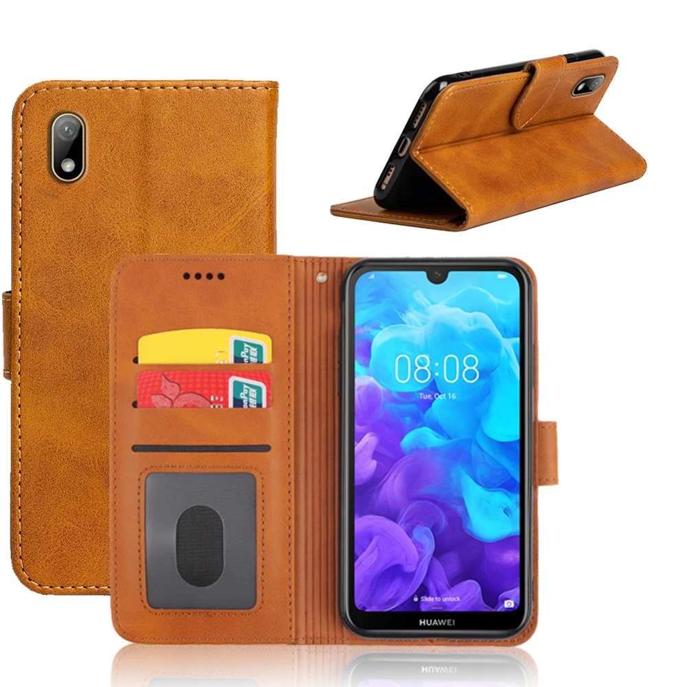 

MKS Case For Huawei Y5 2019 Case Soft Silicone PU leather flip Phone Case with Holder Magnetic Card