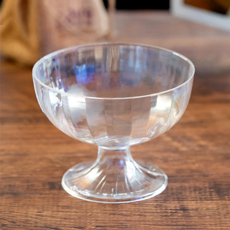 High quality cocktail wine champagne thick plastic cups 130ml transparent disposable ice cream pudding jelly yogurt decor cup