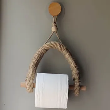 

Vintage Towel Hanging Rope Toilet Paper Holder Home Hotel Bathroom Decoration Supplies