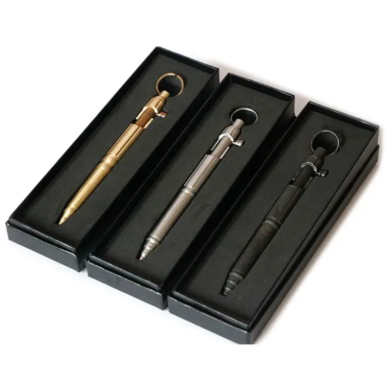 

Practical Bolt Action Type Retro Ballpoint Pen Writing Tool Unique Design Gifts 53CC
