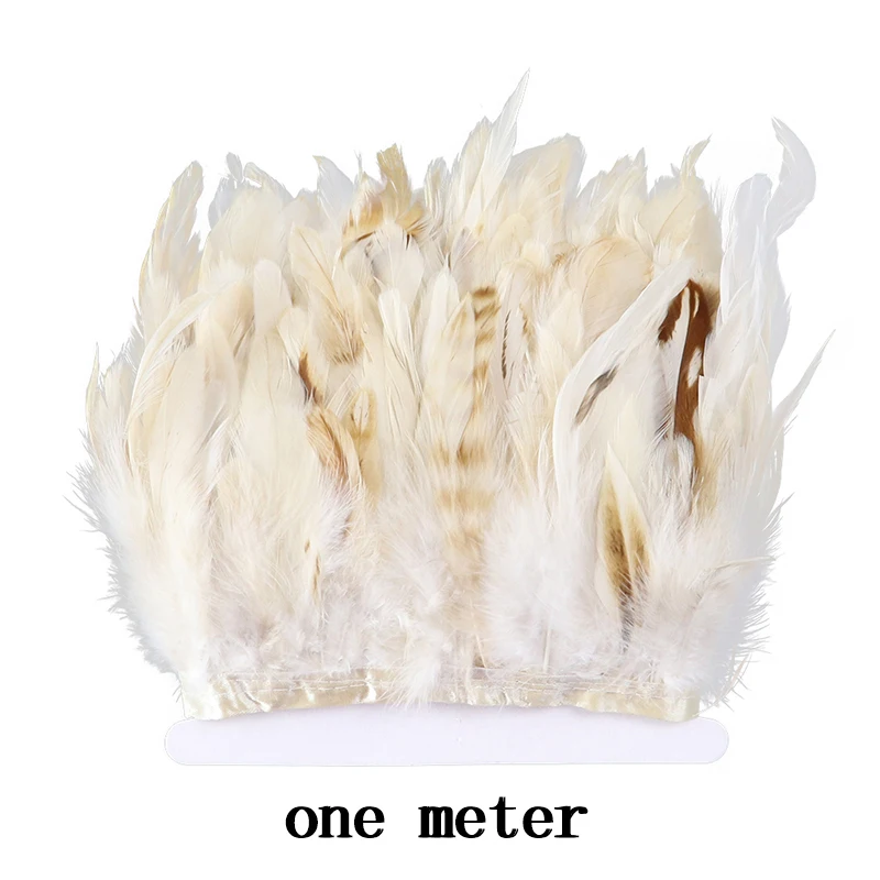 

1 Meter Natural Rooster Feathers Fringe Trim Decoration Feather For Craft 4-6 Inches Chicken Feather Christmas Decoration Dlumes