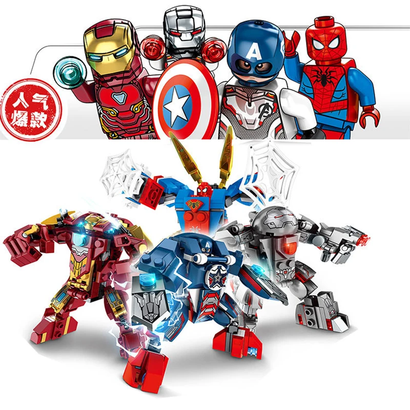 

The Avengers Steel Hawk Mecha Spider-Man Mecha Building block Toys Compatible with Legoinglys Assembl Children Christmas Gifts