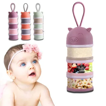 

Baby Food Storage Box 480ml Essential Cereal Milk Powder Boxes Portable Toddle Kids Milk Container 4 Layer 22cm Detachable