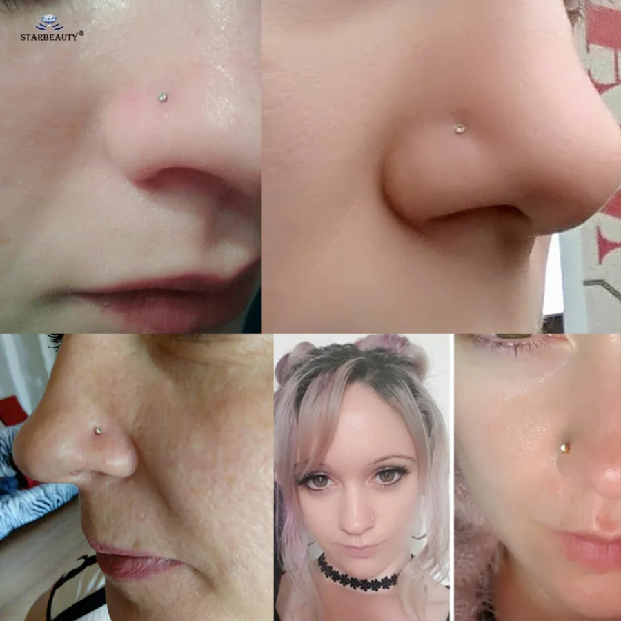 2Pcs Gem Nose Piercing Ear Piercing Set