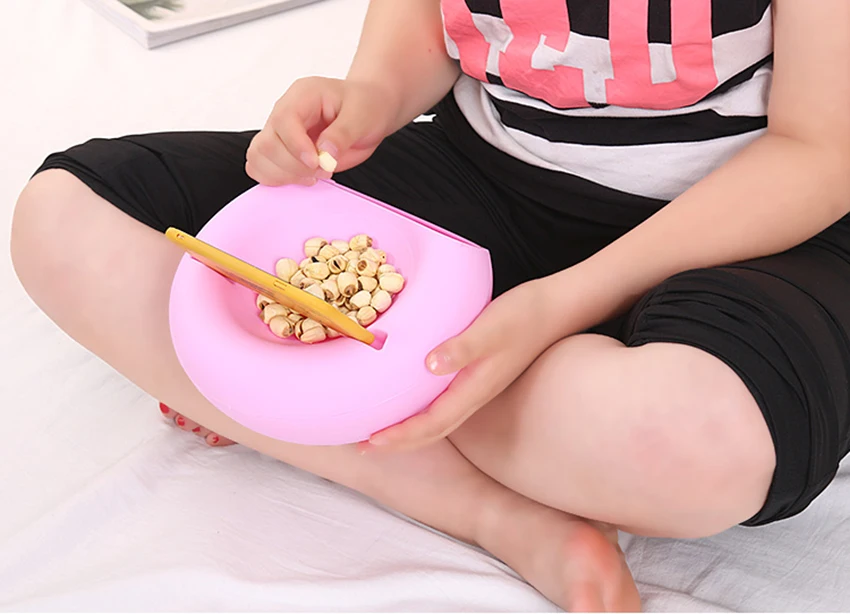 2 In 1 Lazy Snack Bowl With Phone Stand Holder-Pack Of 2