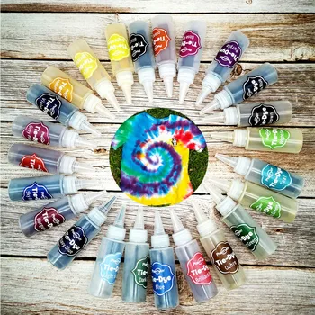 

24 Bottles/Colors Tie Dye Kit Vibrant Fabric Textile Tulip Permanent Paint Clothes DIY Non-toxic DIY One Step Tie Dye Wholesale