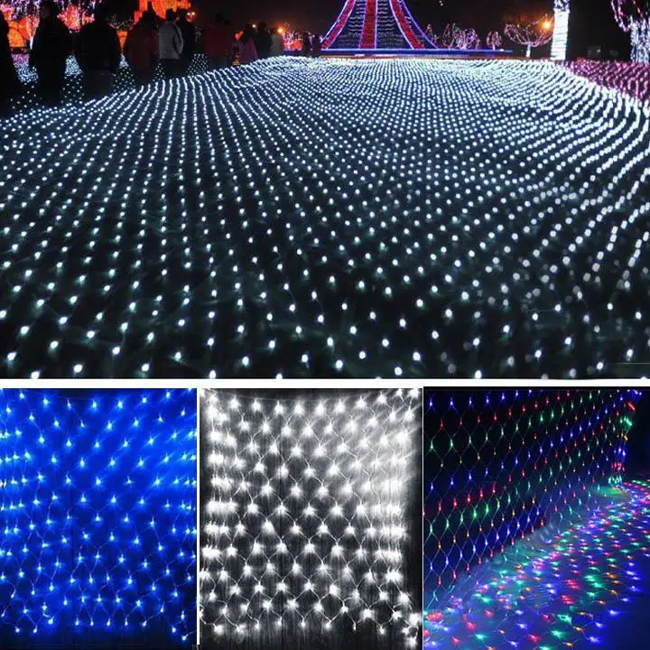 #Best 2M x 2M 144leds LED Net 220V Light Fairy Bulbs Lights Christmas Xmas Party 24cm (9.45inches) Wedding EU Plug