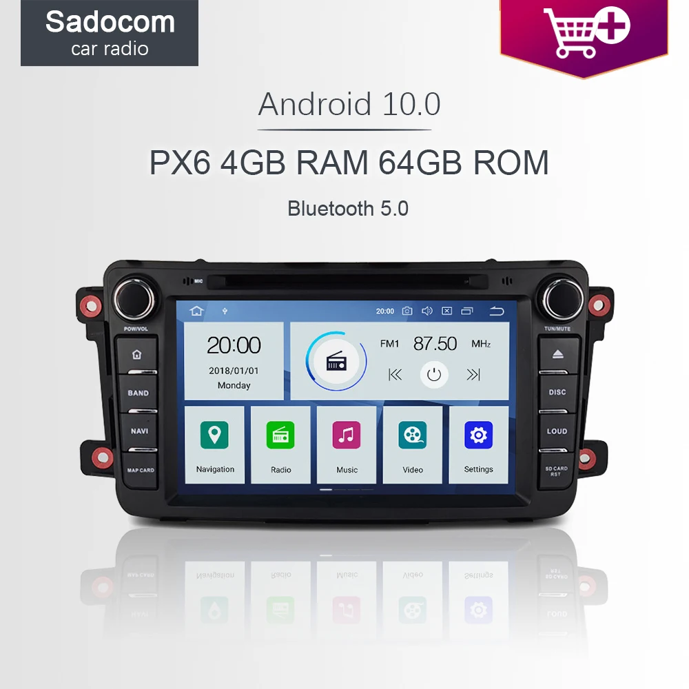 7 &quotDSP PX6 2 din Android 10 0 4 Гб + 64 ГБ Автомобильный dvd плеер GPS Wifi RDS радио Bluetooth для Mazda CX9 2009