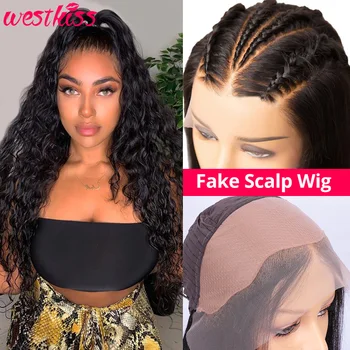 

Fake Scalp Wig 150% Density 13x4 Pre Plucked Lace Front Human Hair Wigs 10-24 Brazilian Water Wave Wig For Women West Kiss Remy