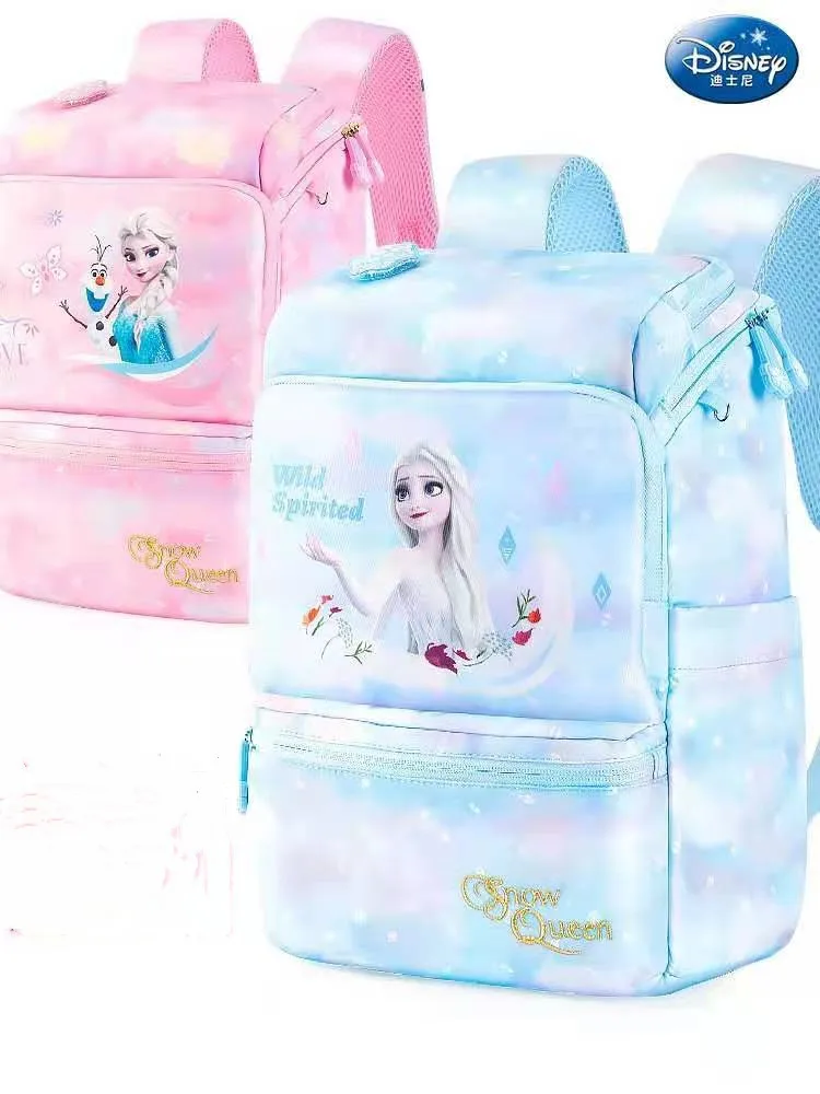 Disney Frozen School Bags For Girls Anna Elsa Olaf Backpack Primary Student Shoulder Orthopedic Bag Teenage Gifts Light Mochilar