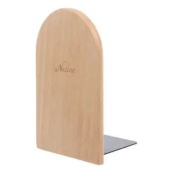 

Nature Wooden Desktop Organizer Desktop Office Home Bookends Anti-skid Book Ends Stand Holder Shelf