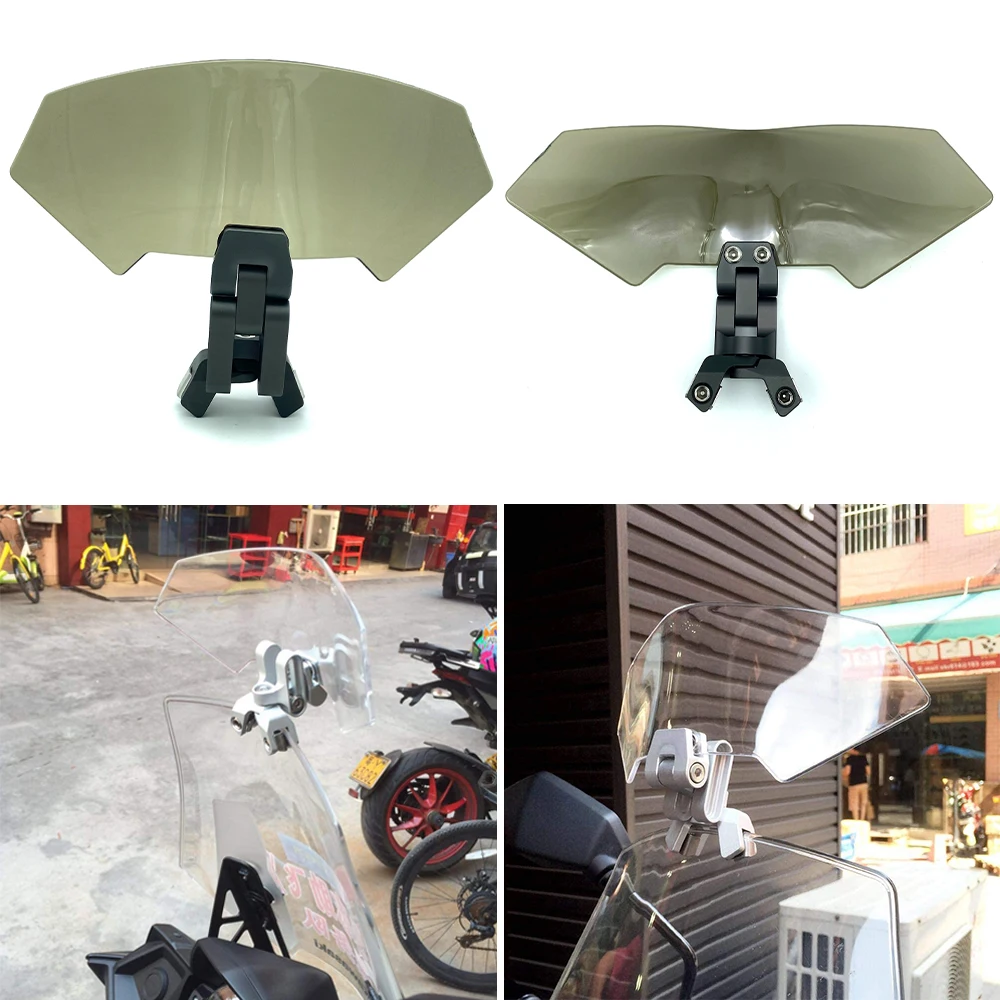 

REALZION Motorcycle Universal Adjustable Airflow Windshield Spoiler Windscreen Extension Wind Deflector For Yamaha MT-09 BMW