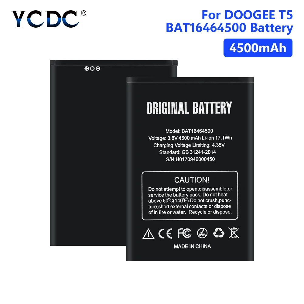 Оригинальный аккумулятор 4500 мАч BAT16464500 Для DOOGEE T5 Lite T5S мобильный телефон сменный