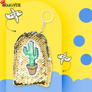 

New Fashion Coin Bag Sequin Girl Coin Purse Delicate Texture Cartoon Cute Clutch Women Mini Zip Money Wallet Card Bag